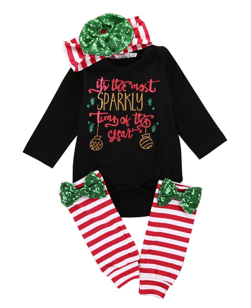 Sparkly Christmas Romper Set
