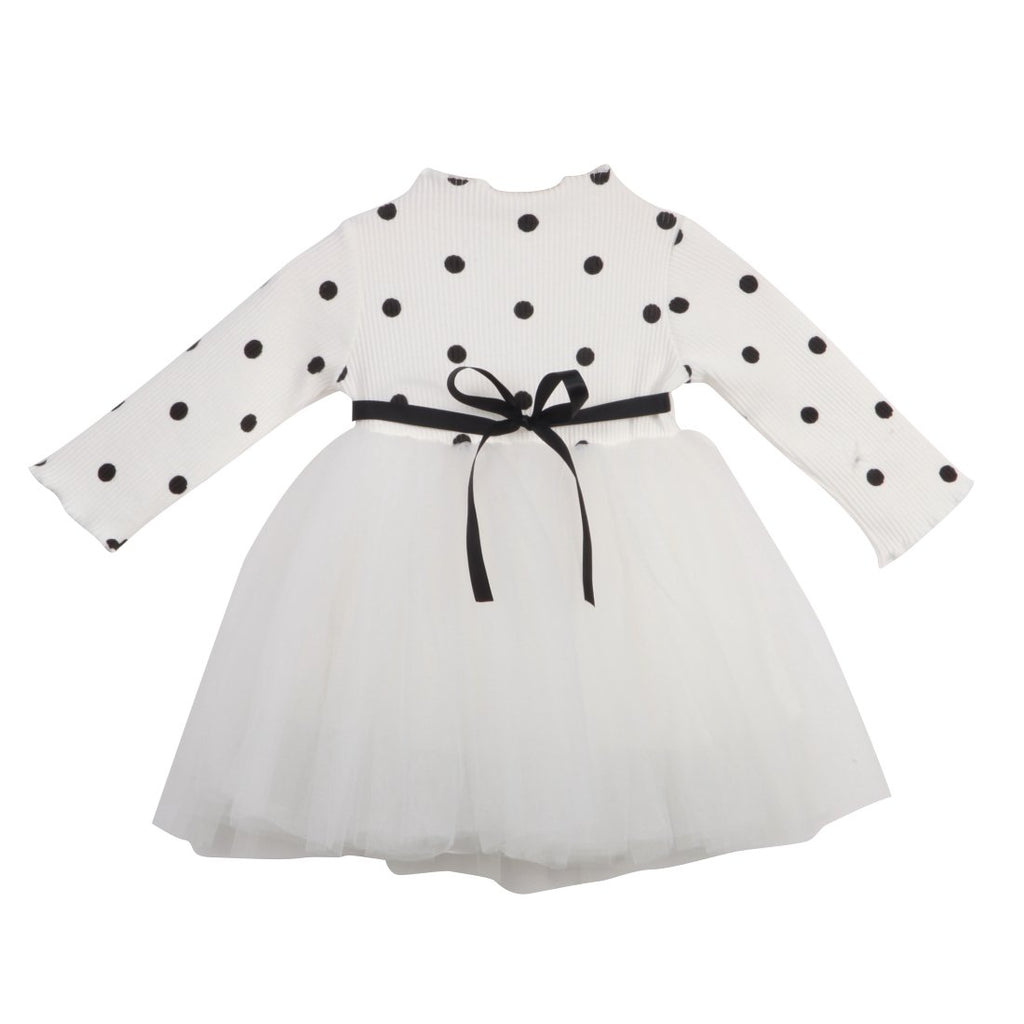 White Tutu Polka Dress