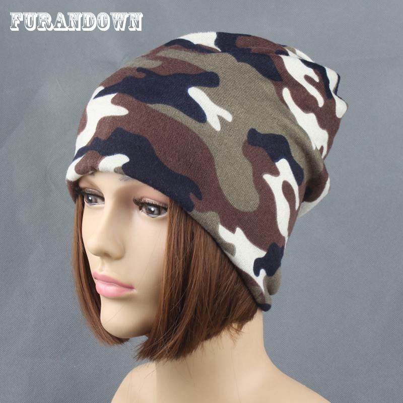 New Fashion Women Casual Camouflage Beanie Hats Ladies Caps Letters Printed Cotton Skullies & Beanies girls Gorros