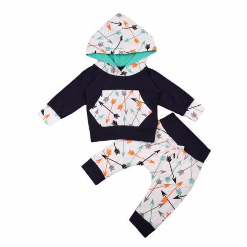 Orange Arrows Hoodie Set