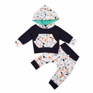 Orange Arrows Hoodie Set