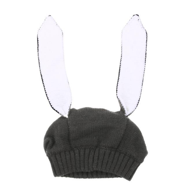 Rabbit Ears Baby Hats Soft Warm Hats Cute Toddler Kids Knitted Woolen Bunny Beanie Caps for Unisex Baby 0-3Y Newborn Photo Props