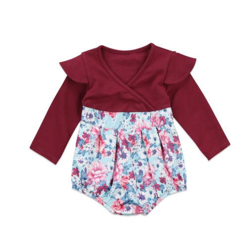 Baby V-neck Floral Romper