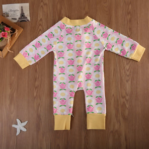 Pink Blue Bow Romper