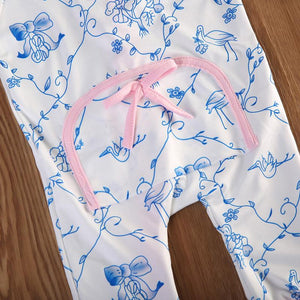 Pink Blue Bow Romper