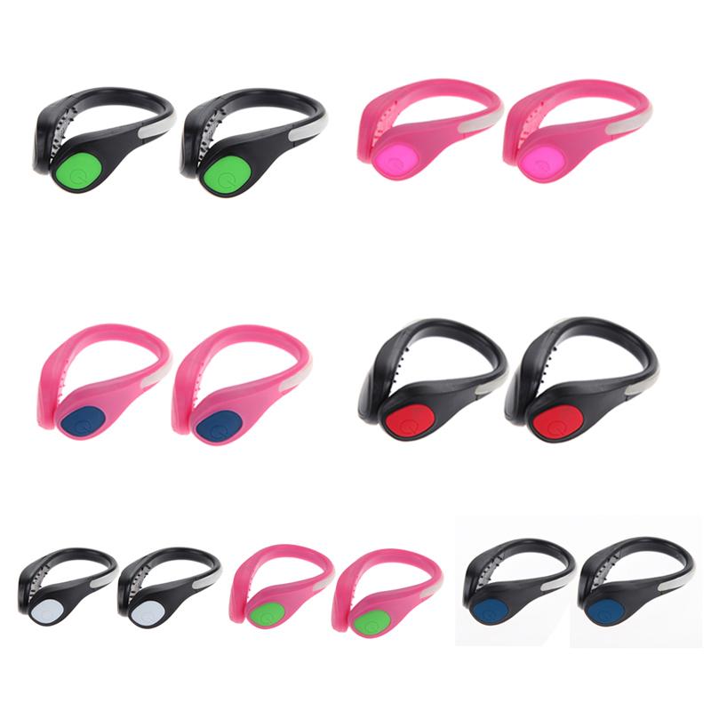 2Pcs LED Luminous Shoe Clip Light Night Safety Warning Bright LED