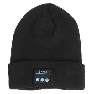 Wireless Bluetooth Smart Cap Knitted Soft Warm Beanie Hat Headphone Headset Caps Handsfree Phone Calls with Microphone Black Red