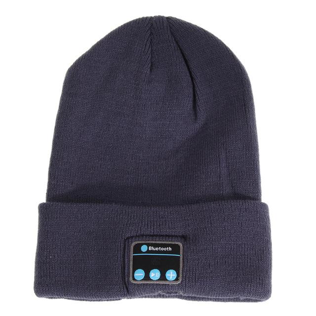 Wireless Bluetooth Smart Cap Knitted Soft Warm Beanie Hat Headphone Headset Caps Handsfree Phone Calls with Microphone Black Red