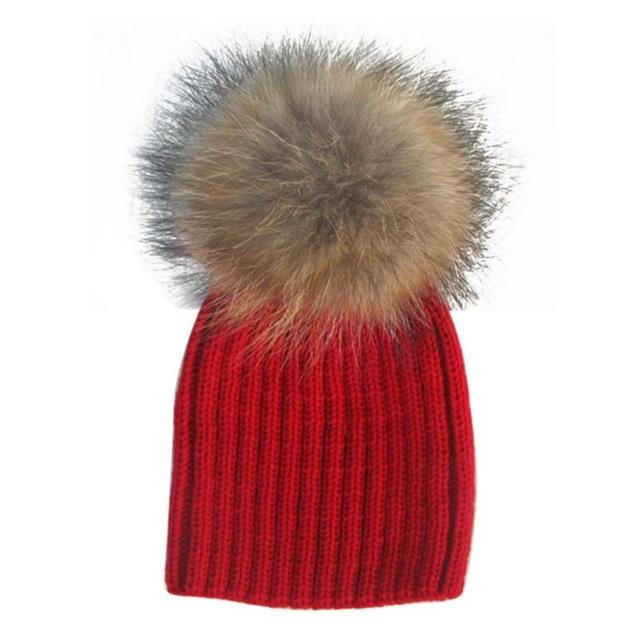 Fur Pom Woolen Hat