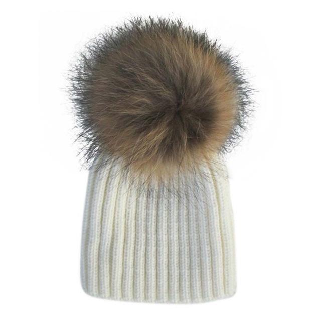 Fur Pom Woolen Hat