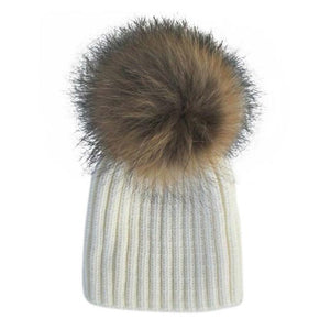 Fur Pom Woolen Hat