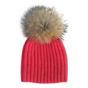 Fur Pom Woolen Hat