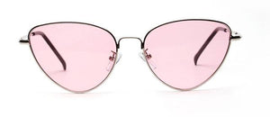 lunettes de soleil vintages retro yeux de chat rose