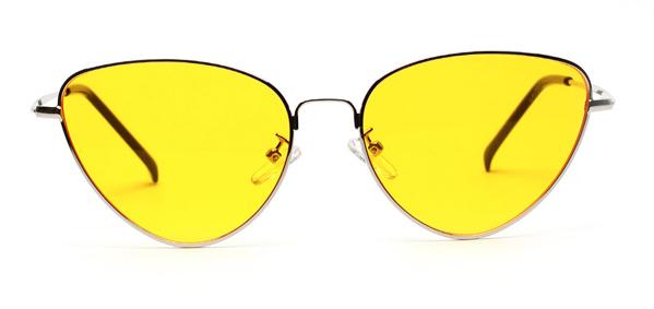 lunettes de soleil vintages retro yeux de chat jaune