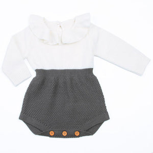 Autumn Grey White Romper