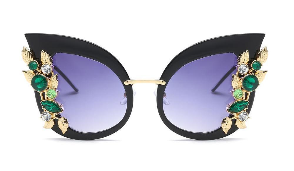 lunettes de soleil vintages retro fleur grosses 
