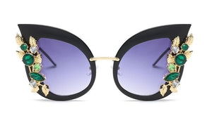 lunettes de soleil vintages retro fleur grosses 