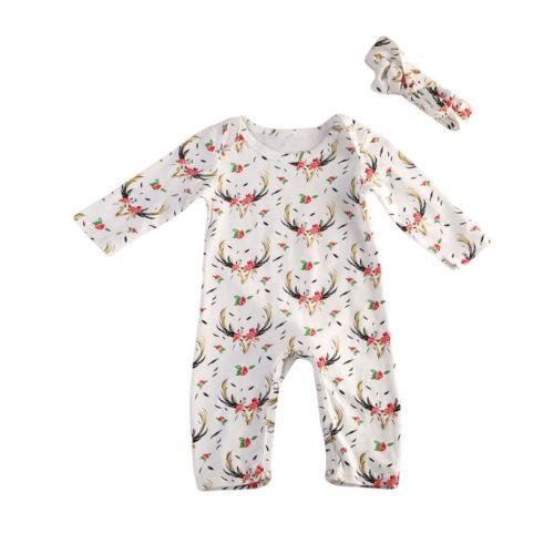 Pink Deer Romper Set