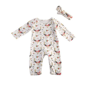Pink Deer Romper Set
