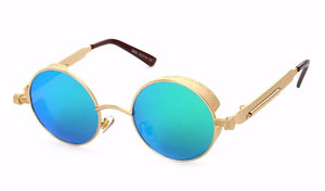 lunettes de soleil vintages retro rondes vert bley