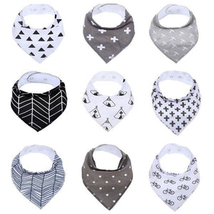 9Pcs Baby Bandana Bibs