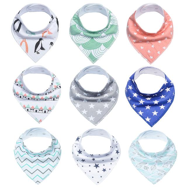 9Pcs Baby Bandana Bibs