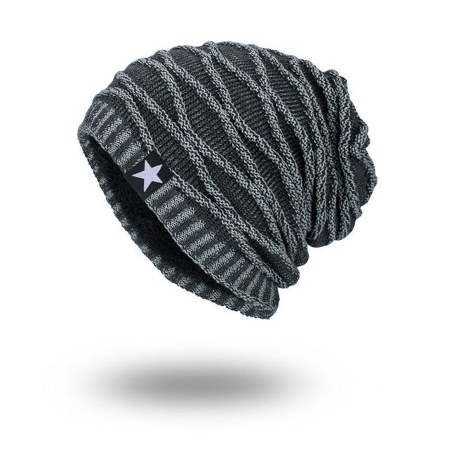 Joymay 2017 Brand New Winter Autumn Beanies Hat Unisex Warm Soft Skull Knitting Cap Hats Star Caps For Men Women WM067