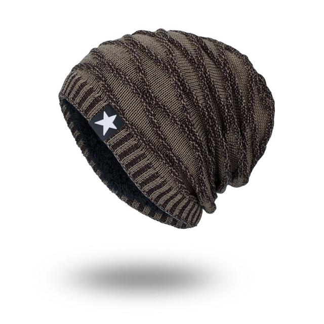 Joymay 2017 Brand New Winter Autumn Beanies Hat Unisex Warm Soft Skull Knitting Cap Hats Star Caps For Men Women WM067