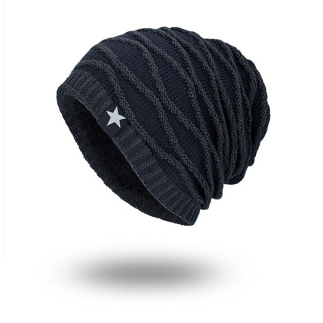 Joymay 2017 Brand New Winter Autumn Beanies Hat Unisex Warm Soft Skull Knitting Cap Hats Star Caps For Men Women WM067