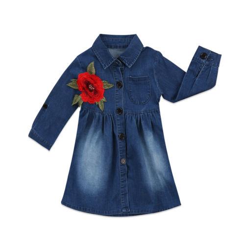 Flower Denim Dress