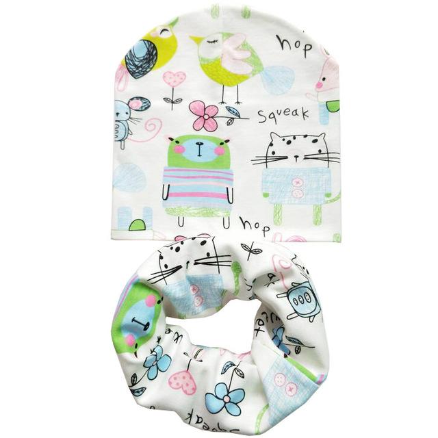 Cotton Baby Hat Scarf Set Kids Beanie 2017 New Baby Hats Toddlers Newborn Photography Props Accessories Children Scarf Collars