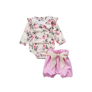 Floral Lace Bow Romper