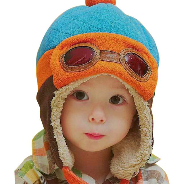 Baby Pilot Hat Toddlers Kids Cool Aviator Winter Warm Cap for Baby Boy Girl Infant Ear Flap Soft Hat Beanies
