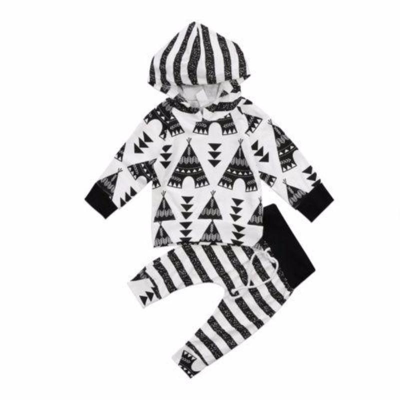Black & White Hoodie Set