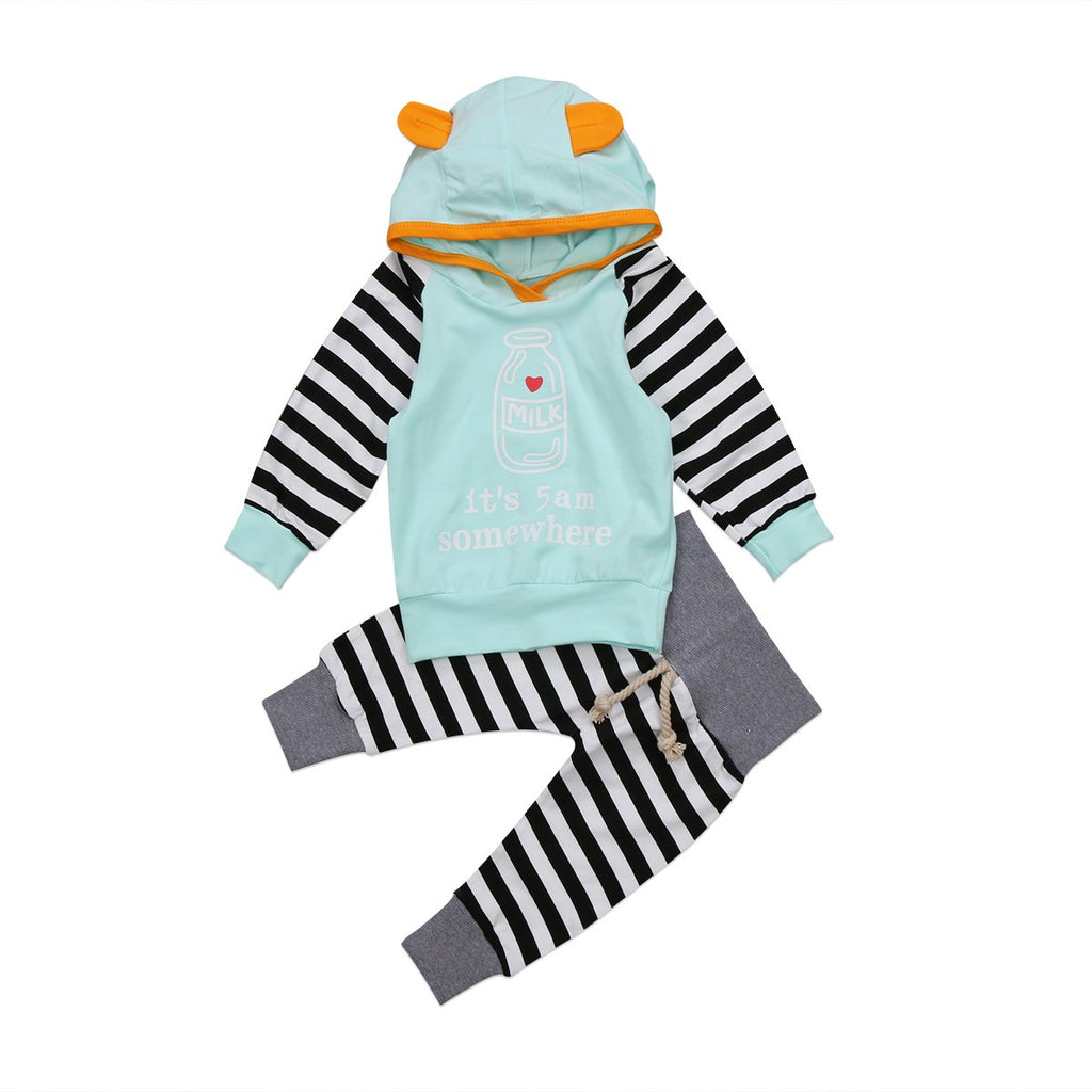 Milk Bottle Hoodie set Turquoise