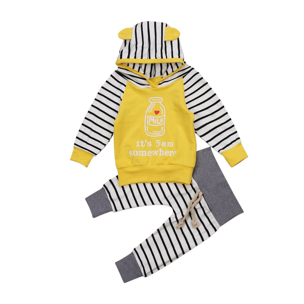 Milk Bottle Hoodie set Yellow