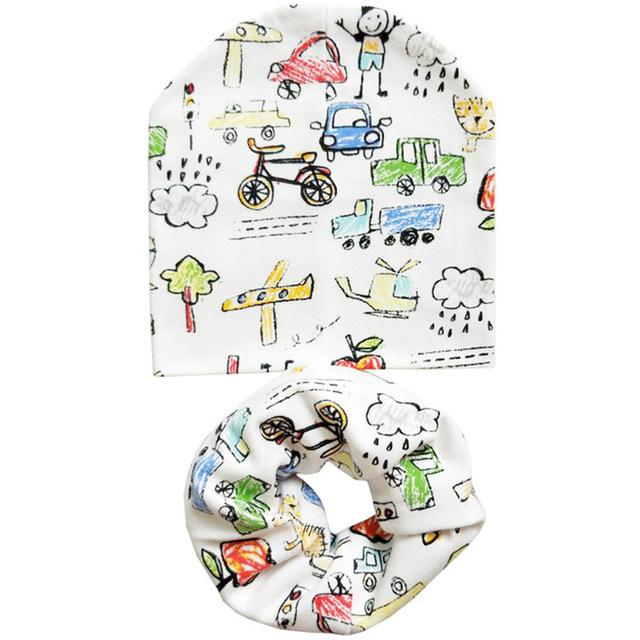 Cotton Baby Hat Scarf Set Kids Beanie 2017 New Baby Hats Toddlers Newborn Photography Props Accessories Children Scarf Collars