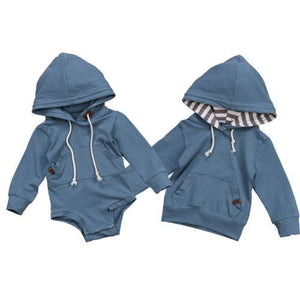 Hoodie Blue Romper