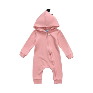 Dinosaur Zipper Jumpsuit Pink
