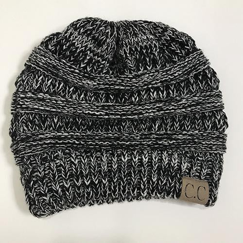 BONJEAN Women Winter Knitted Cap Casual CC labeling Beanies Hat High bun Ponytail 10 colors Hip-Hop Skullies Beanie turban hat