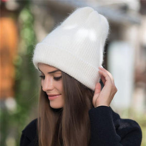 Xthree 2017 new simple Rabbit fur Beanie Hat for Women Winter Skullies Warm Gravity Falls Cap Gorros Female Cap