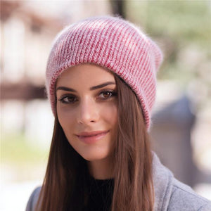 Xthree 2017 new simple Rabbit fur Beanie Hat for Women Winter Skullies Warm Gravity Falls Cap Gorros Female Cap