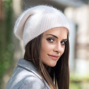 Xthree 2017 new simple Rabbit fur Beanie Hat for Women Winter Skullies Warm Gravity Falls Cap Gorros Female Cap