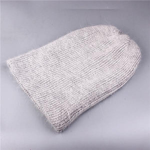 Xthree 2017 new simple Rabbit fur Beanie Hat for Women Winter Skullies Warm Gravity Falls Cap Gorros Female Cap