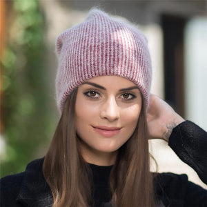 Xthree 2017 new simple Rabbit fur Beanie Hat for Women Winter Skullies Warm Gravity Falls Cap Gorros Female Cap