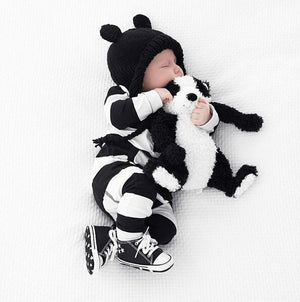 Black and White Zebra Romper