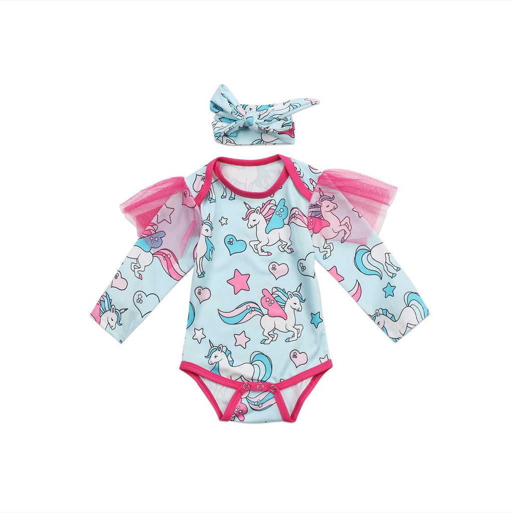 Cute Unicorn Lace Romper