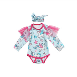 Cute Unicorn Lace Romper