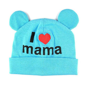 2017 New I love mama print newborn baby boys girls winter hat cap baby crochet bonnet  cute cotton Knitted warm hat kids beanie