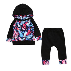 Pink Black Feathers Hoodie